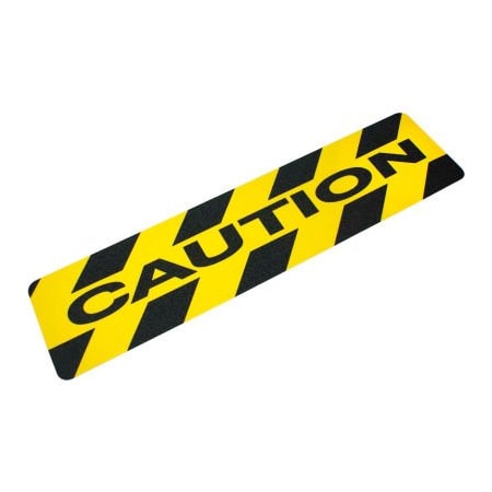Heskins Llc Heskins "Caution" Anti Slip Stair Tread, Black/Yellow, 6" x 24" 3413015000610CUA
